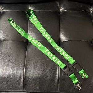 Takata Green Lanyard with Metal Clip Keychain